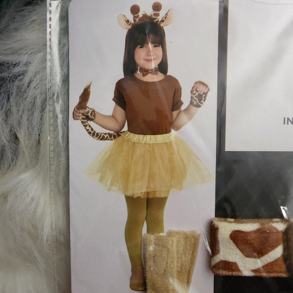 NWT Giraffe Kit Halloween Costume Cosplay Girl Child's One Size OS 5 Piece New
